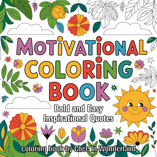 Motivational Quotes Digital Coloring Book | Bold & Easy Designs